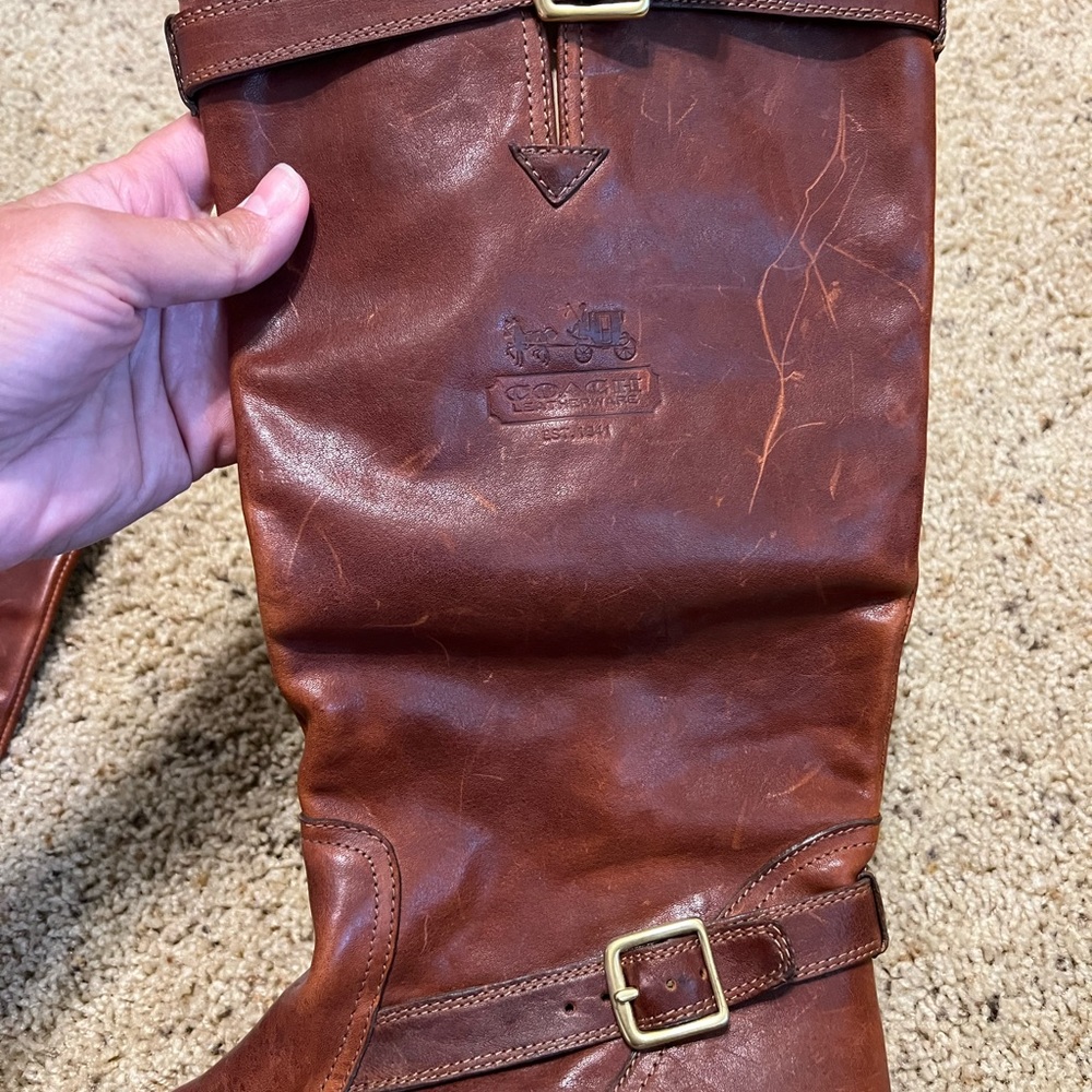 Coach equestrian boots, perfectly loved, distressed, & preserved.